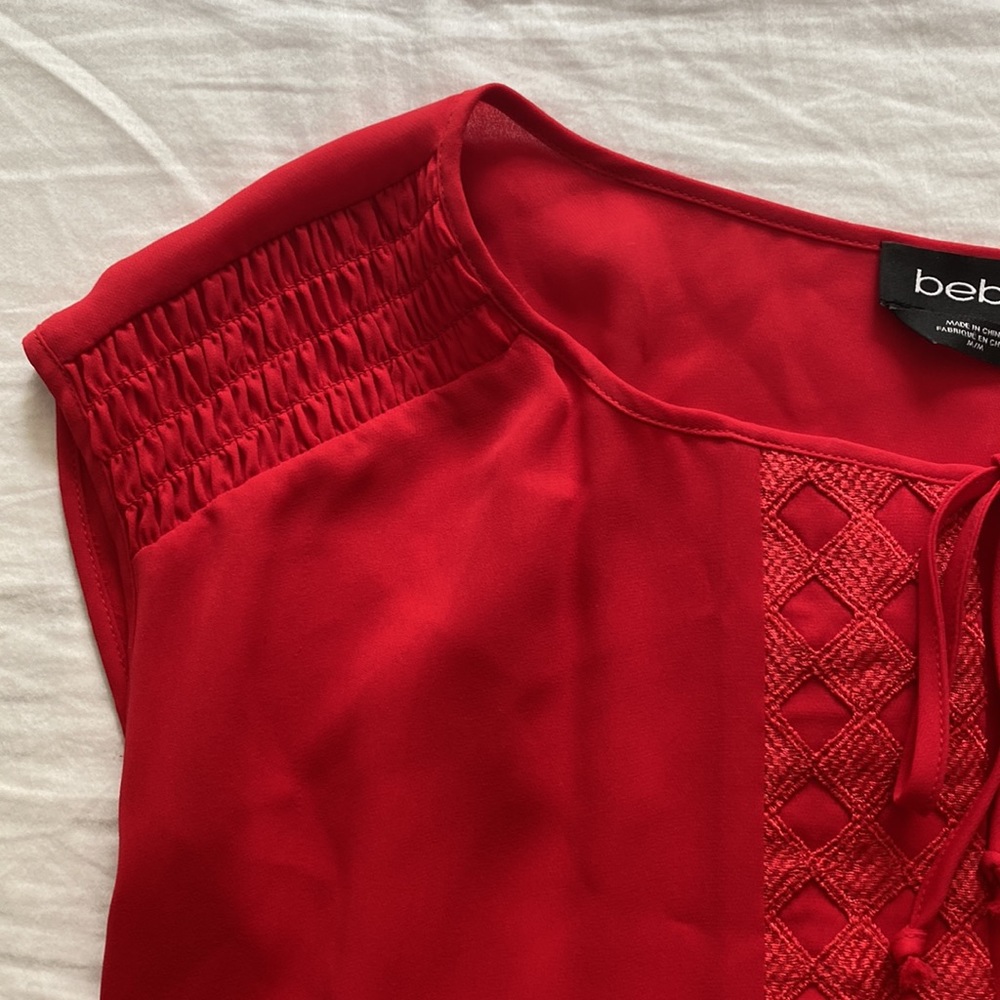 Bebe Red Top - Picture 2 of 5
